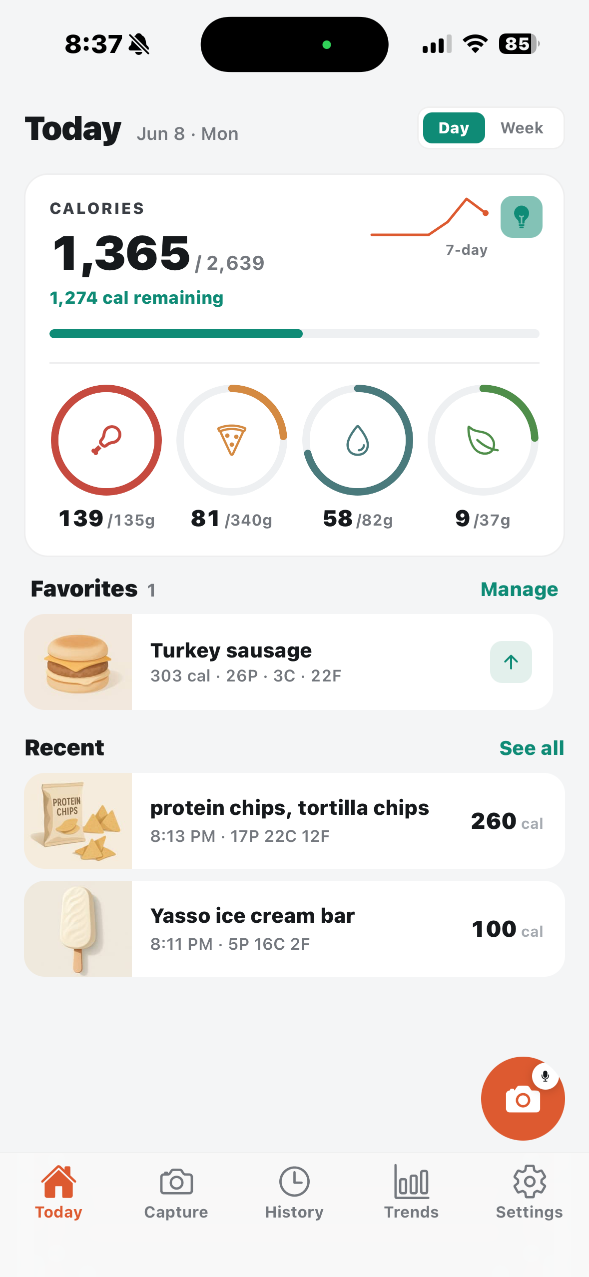 Eatlytics Today screen